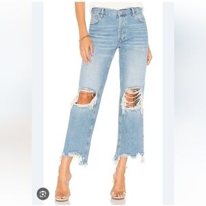 Free people We the Free Maggie Ripped Crop Straight Leg Jeans sz 31